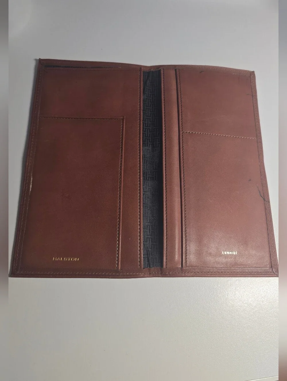 Vintage Halston Long Bifold Coat Pocket Wallet 7x4